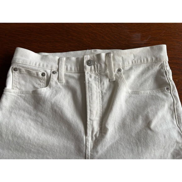 Madewell Women's Perfect Vintage Crop 27"Distressed High Rise Jean White Size 29 - Picture 3 of 14